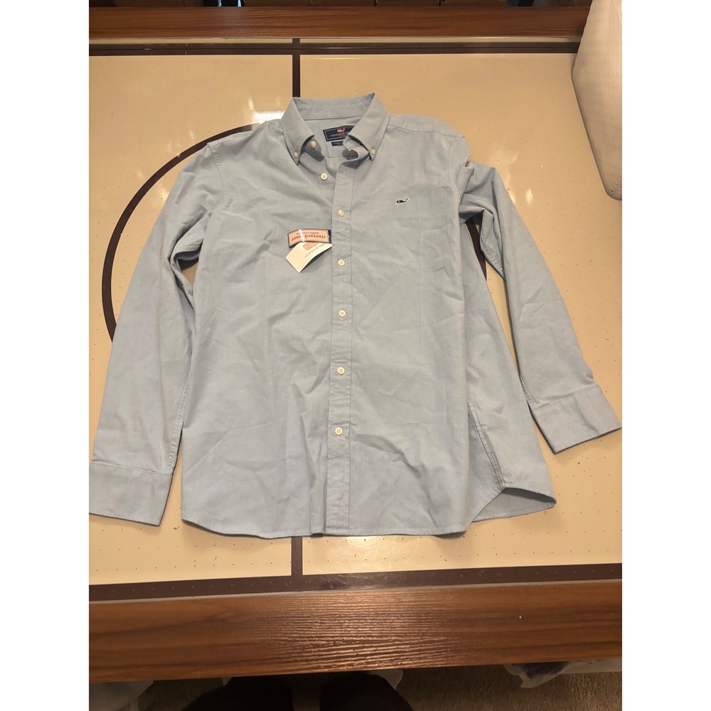 1183 Vineyard Vines Mens Classic Fit Whale Shirt Blue Oxford Size M NWT